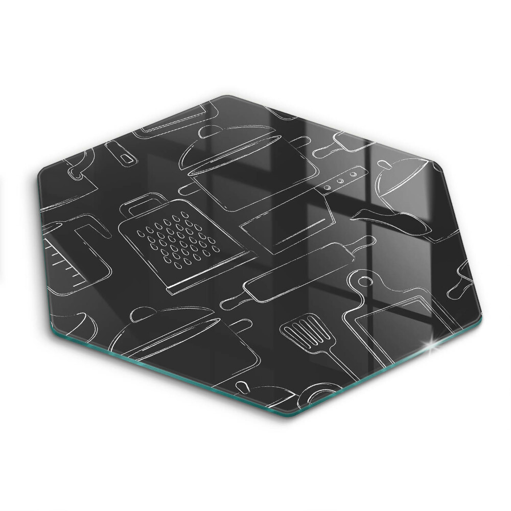 Üveg vágódeszka fényképpel hatszögletű Rajzoló konyhai kiegészítők