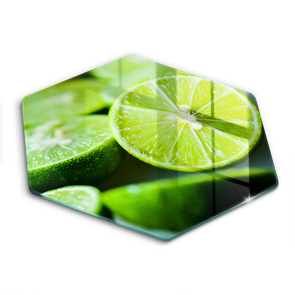 Üveg vágódeszka fényképpel hatszögletű Citrusos lime