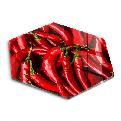 Üveg vágódeszka fényképpel hatszögletű Csípős chili paprika