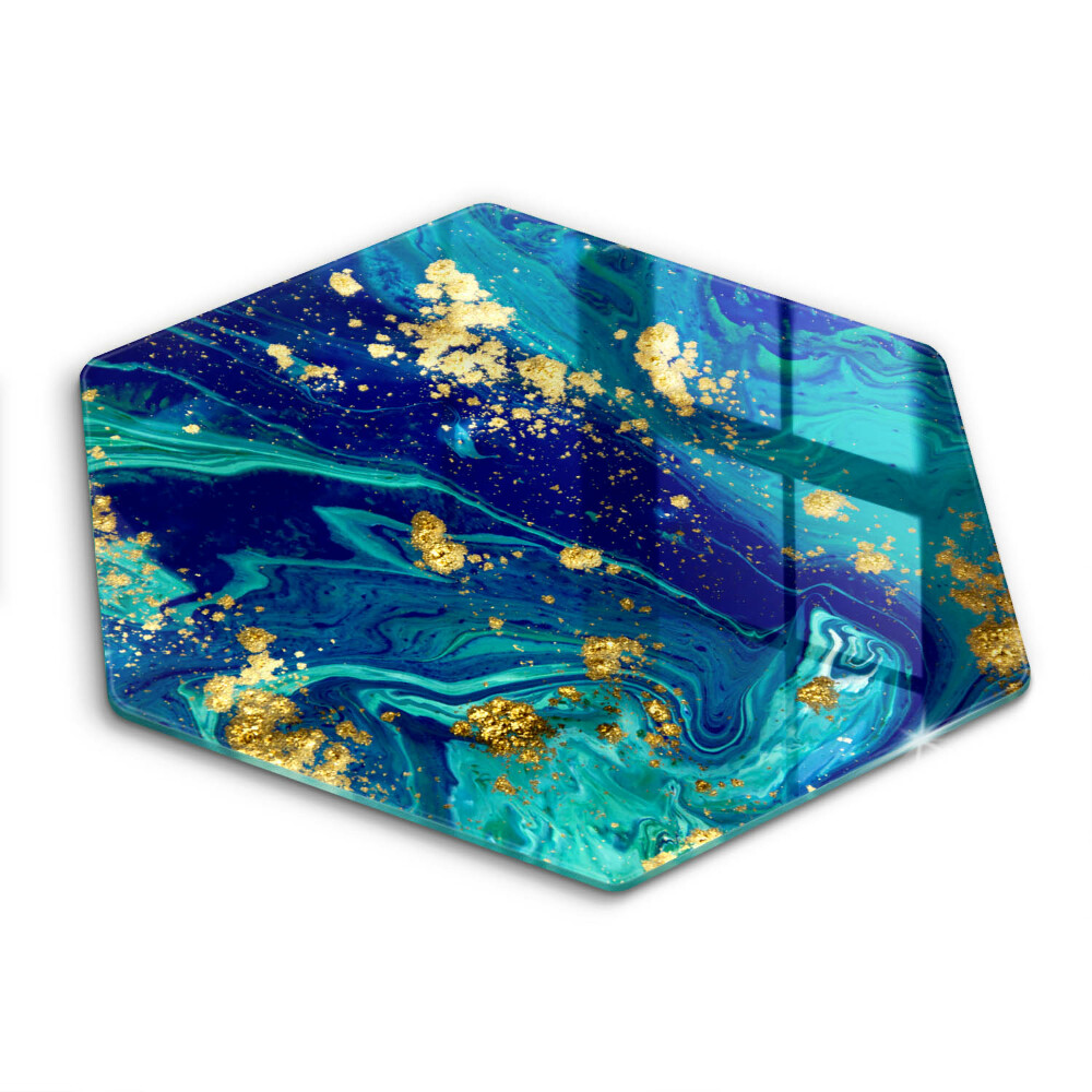 Edzett üveg vágódeszka hatszögletű Absztrakt arany