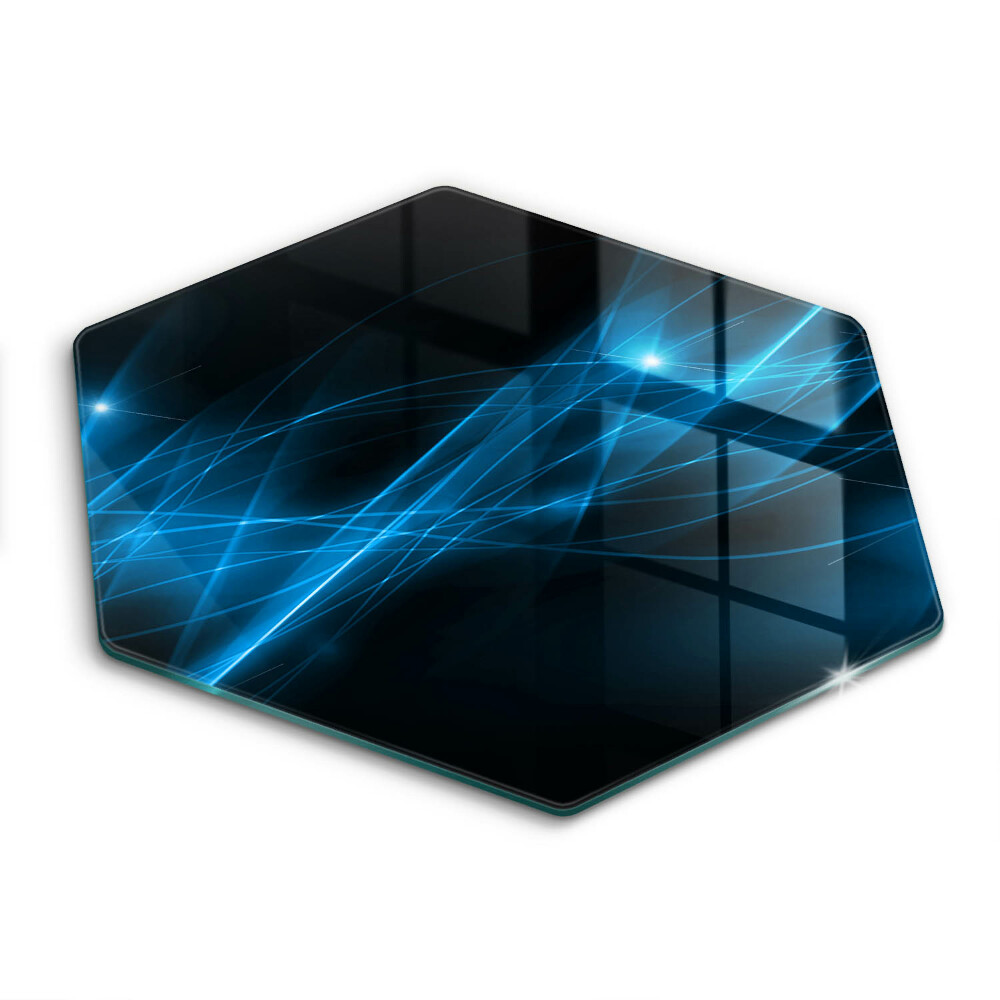 Üveg vágódeszka fényképpel hatszögletű Absztrakt kék füst