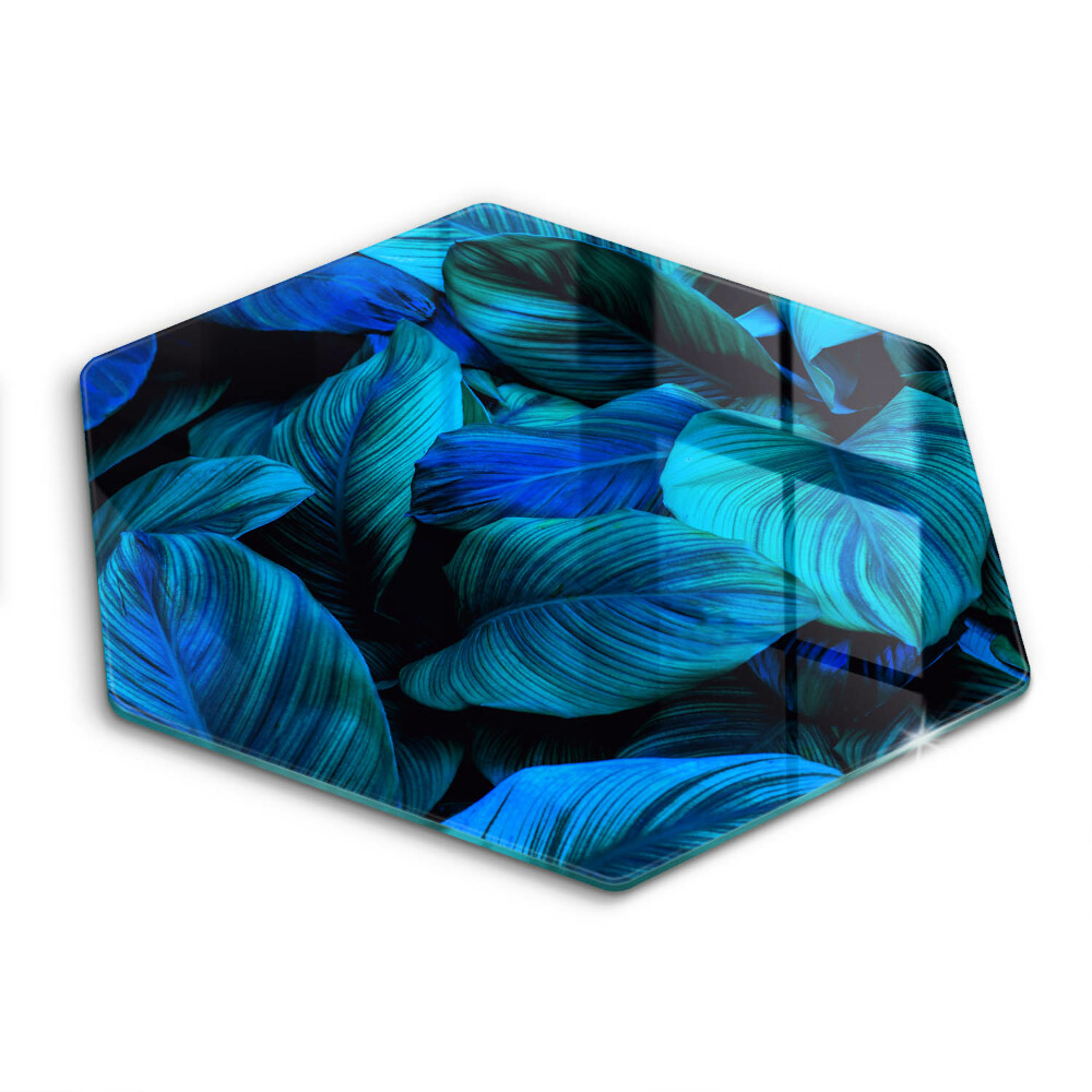 Üveg vágódeszka fényképpel hatszögletű Dzsungel levelek