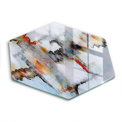 Üveg vágódeszka hatszögletű Festett absztrakt