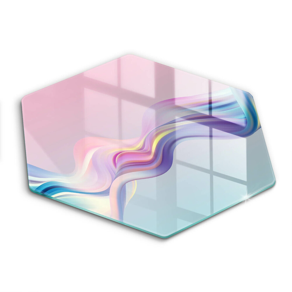 Üveg vágódeszka hatszögletű Pasztell absztrakció