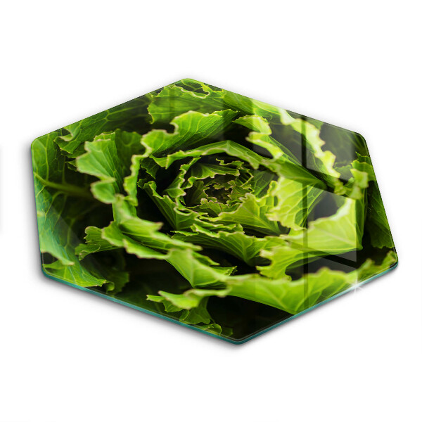 Üveg vágódeszka hatszögletű Evés salátalevelek