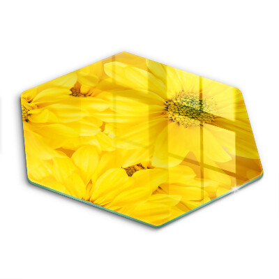 Üveg vágódeszka fényképpel hatszögletű Virágok szirmai