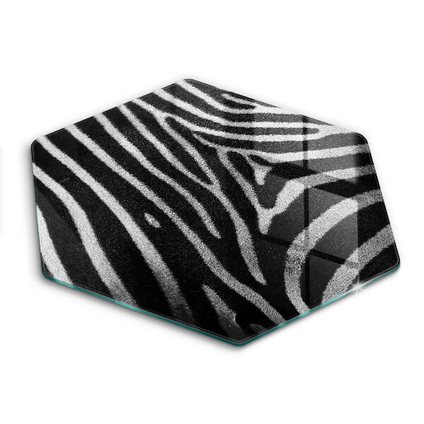 Üveg vágódeszka fényképpel hatszögletű Csíkos zebra