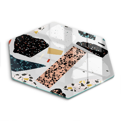 Edzett üveg vágódeszka hatszögletű Kő gres