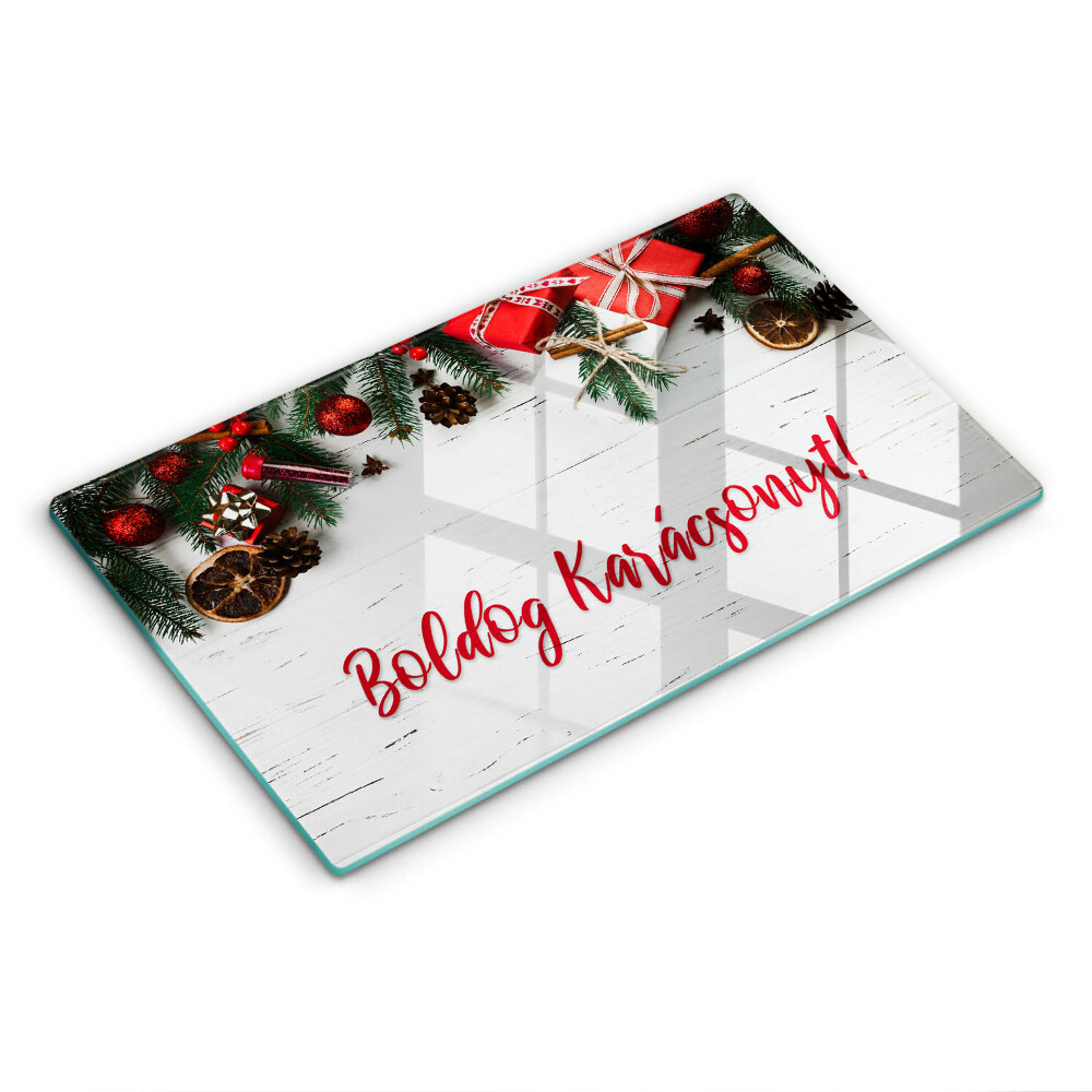 Üveg vágódeszka Kellemes ünnepeket!