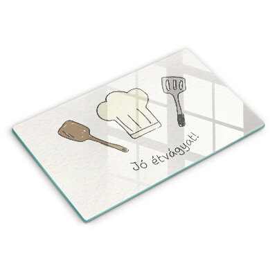 Üveg vágódeszka Jó étvágyat!