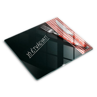 Üveg vágódeszka Jó étvágyat!