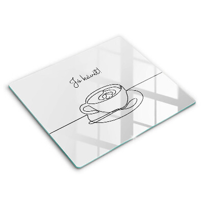 Üveg vágódeszka Kávé Jó étvágyat a kávéhoz!