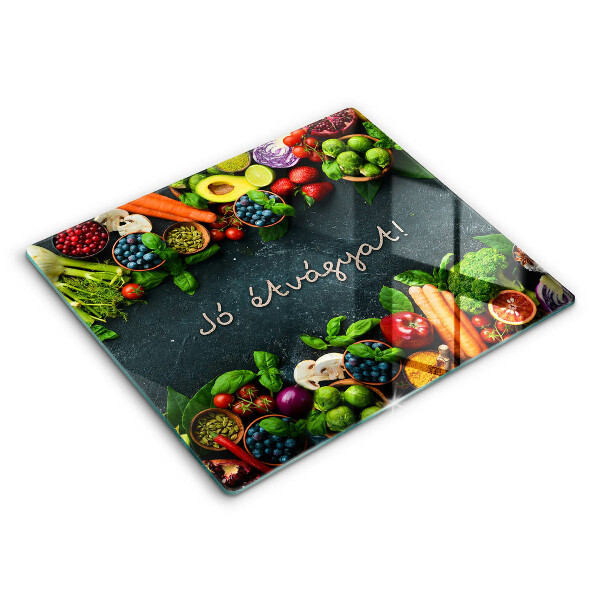 Üveg vágódeszka Gyümölcs és zöldség Jó étvágyat!