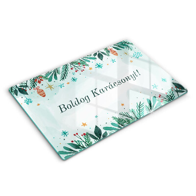 Edzett üveg vágódeszka Karácsony: Kellemes Karácsonyi Ünnepeket!