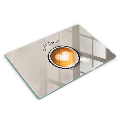 Edzett üveg vágódeszka Jó étvágyat a kávéhoz!