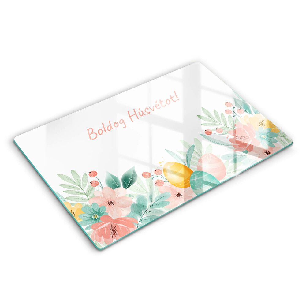 Edzett üveg vágódeszka Boldog Húsvétot!