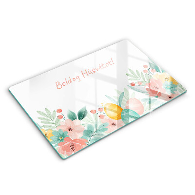 Edzett üveg vágódeszka Boldog Húsvétot!