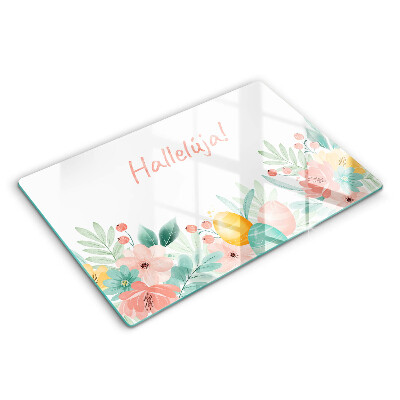 Edzett üveg vágódeszka Motívum: Ünnepi Alleluja!