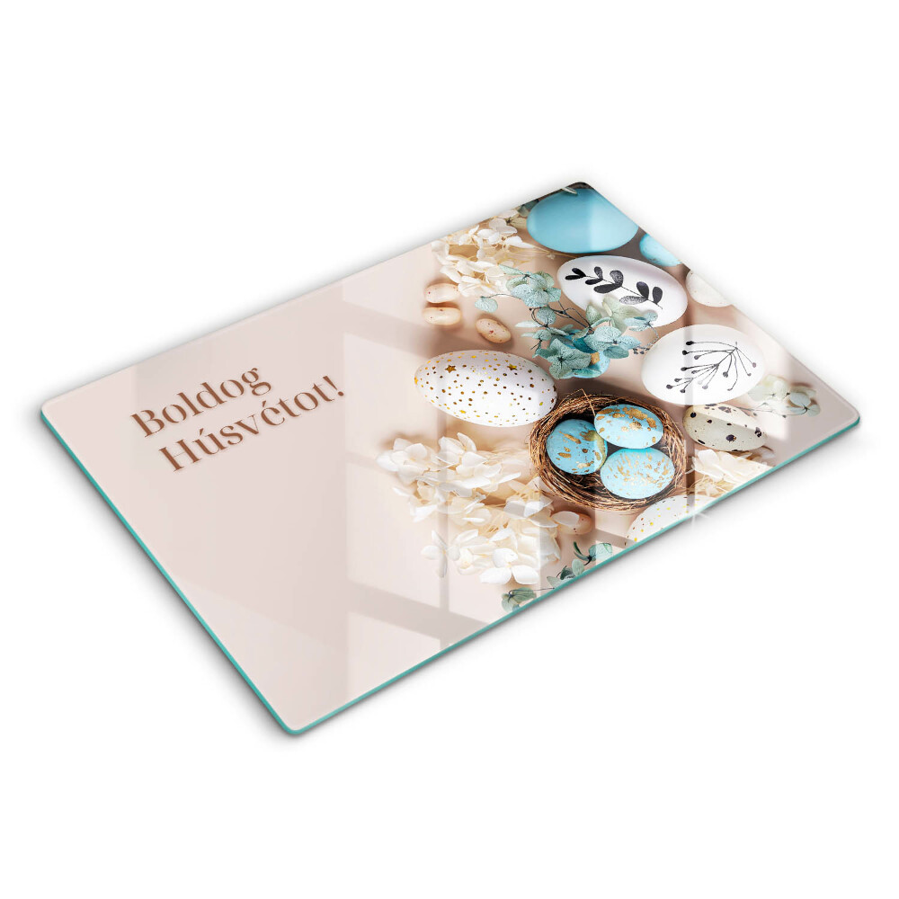 Edzett üveg vágódeszka Boldog Húsvétot!