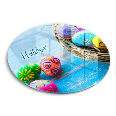 Kerek üveg vágódeszka Húsvéti Alleluja!