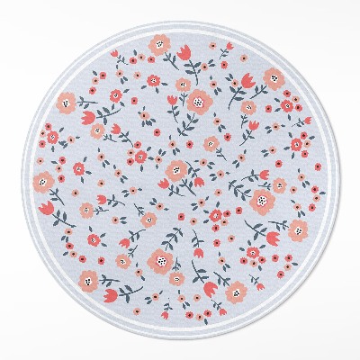 Kerek pvc szőnyeg Finom virágok pasztell színekben