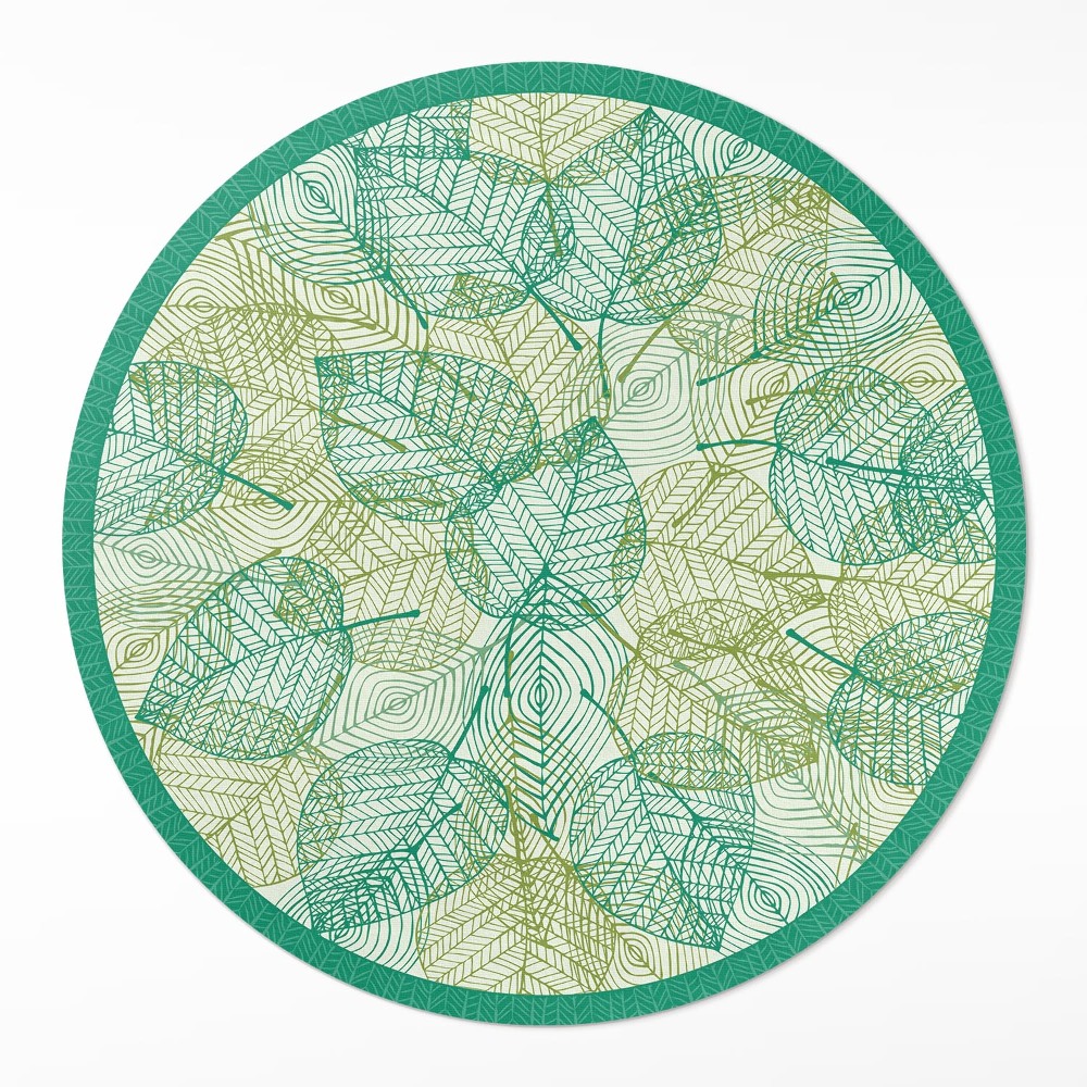 Kerek műanyag szőnyeg Lineáris levelek kompozíciója természet