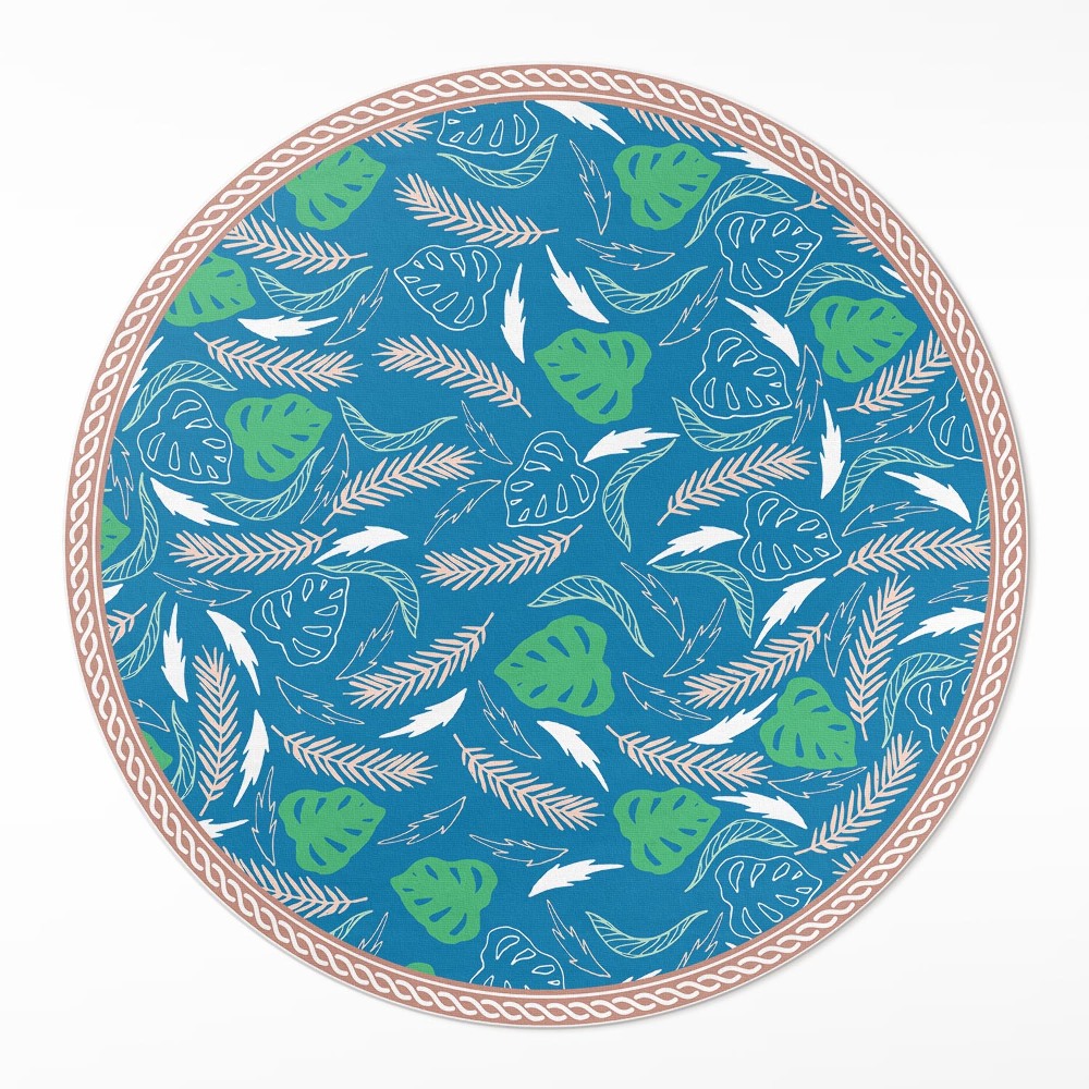 Kerek vinil szőnyeg Különböző típusú levelek