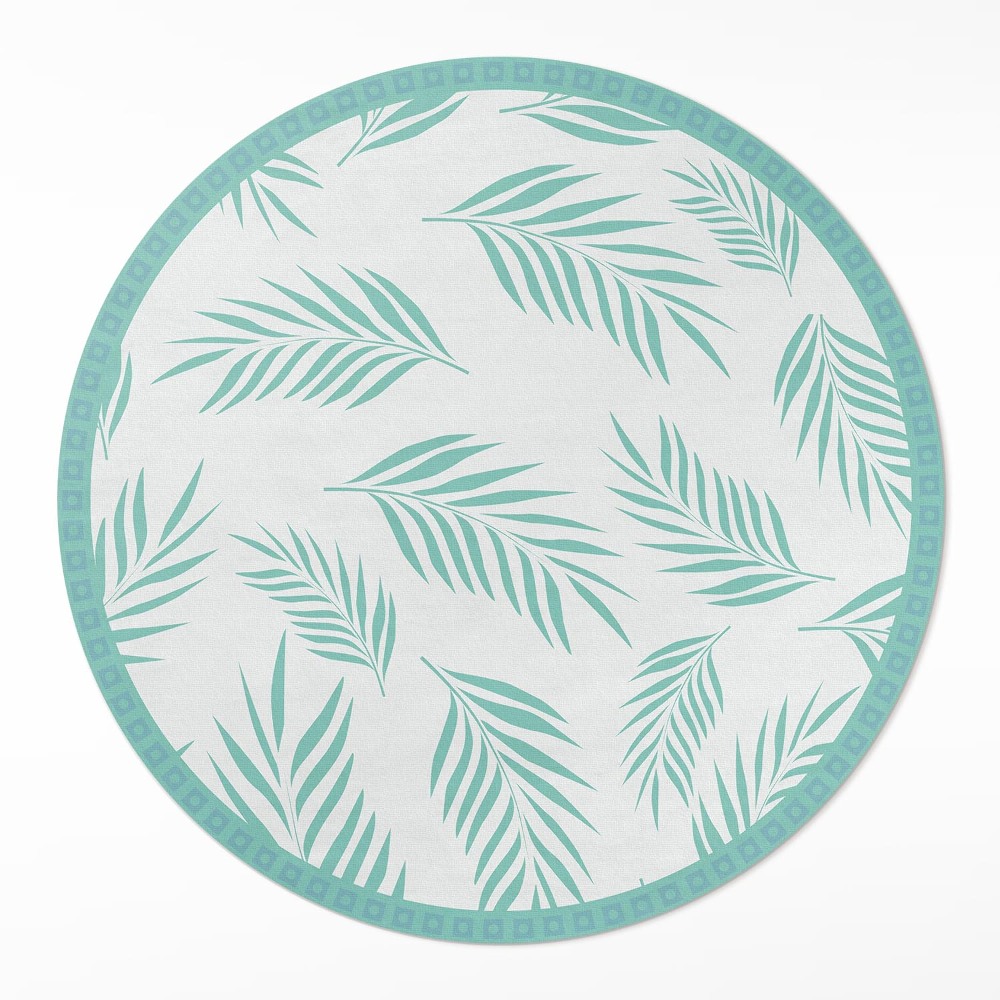 Kerek műanyag szőnyeg Pálmaágak trópusi levelek