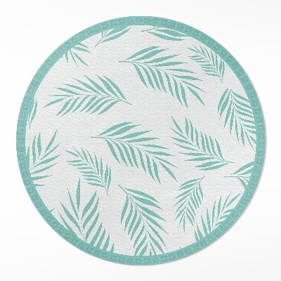 Kerek műanyag szőnyeg Pálmaágak trópusi levelek