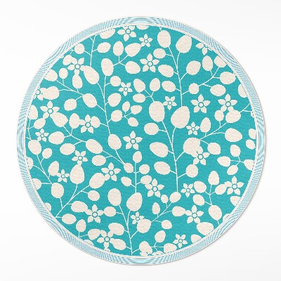 Kerek vinil szőnyeg Vadvirágok és levelek összetétele