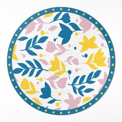 Kerek pvc szőnyeg Illusztráció pasztell virágok növények