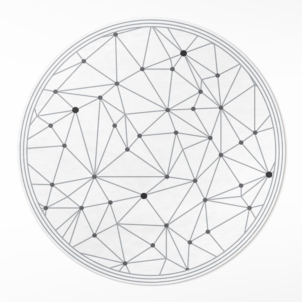 Kerek pvc szőnyeg Összekapcsolt vonalakból álló modern minta