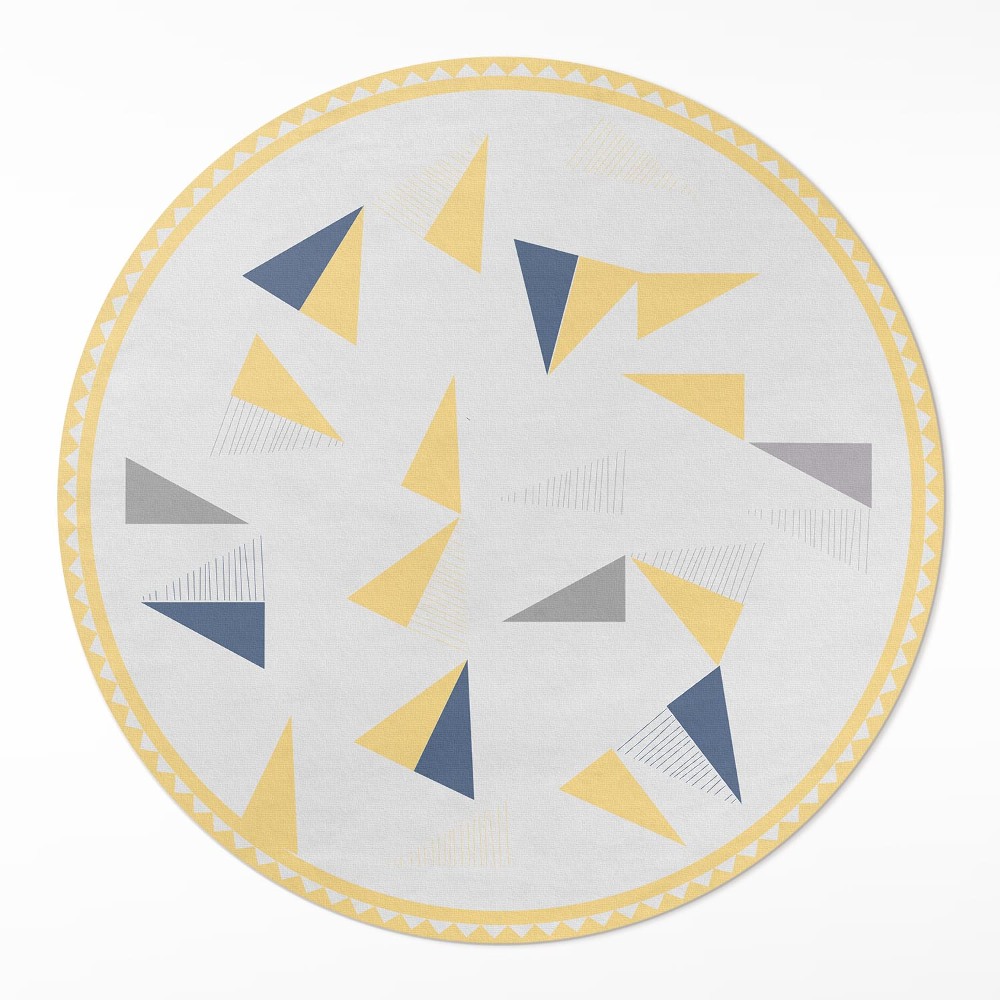 Kerek műanyag szőnyeg Geometrikus absztrakció háromszögekből