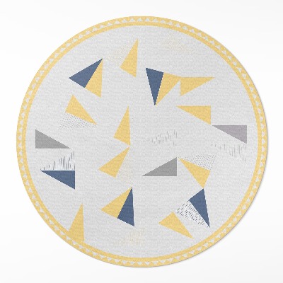 Kerek műanyag szőnyeg Geometrikus absztrakció háromszögekből