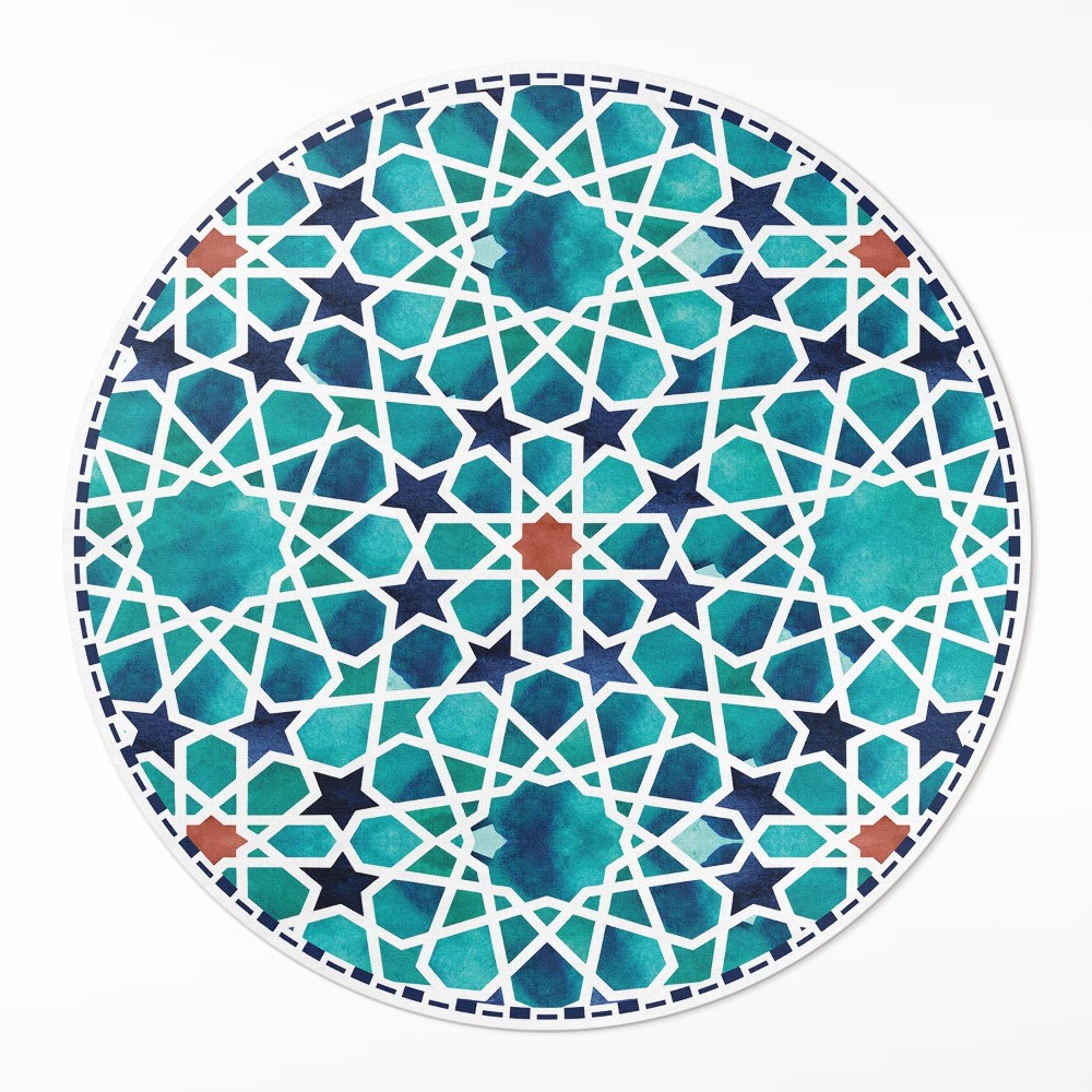 Kerek pvc szőnyeg Gyönyörű mozaik csillagokkal