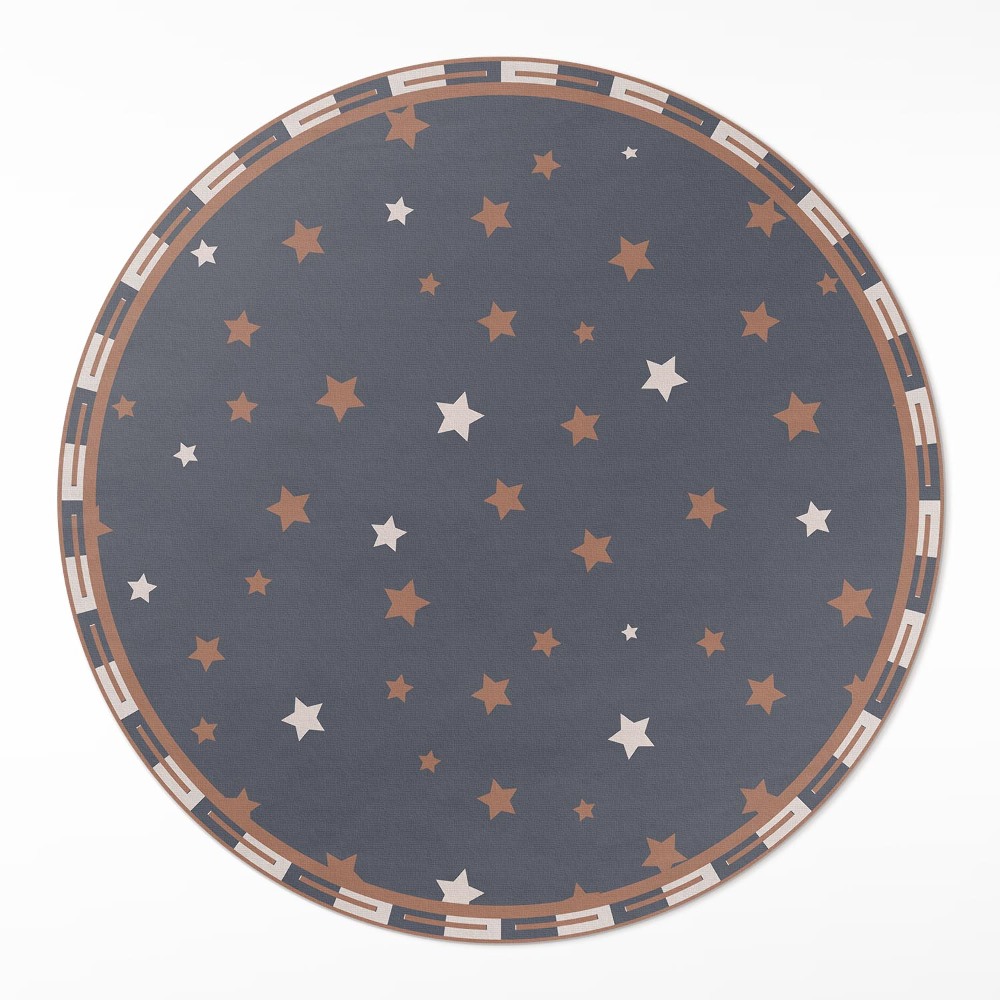 Kerek pvc szőnyeg Pasztell csillagok sötét háttéren