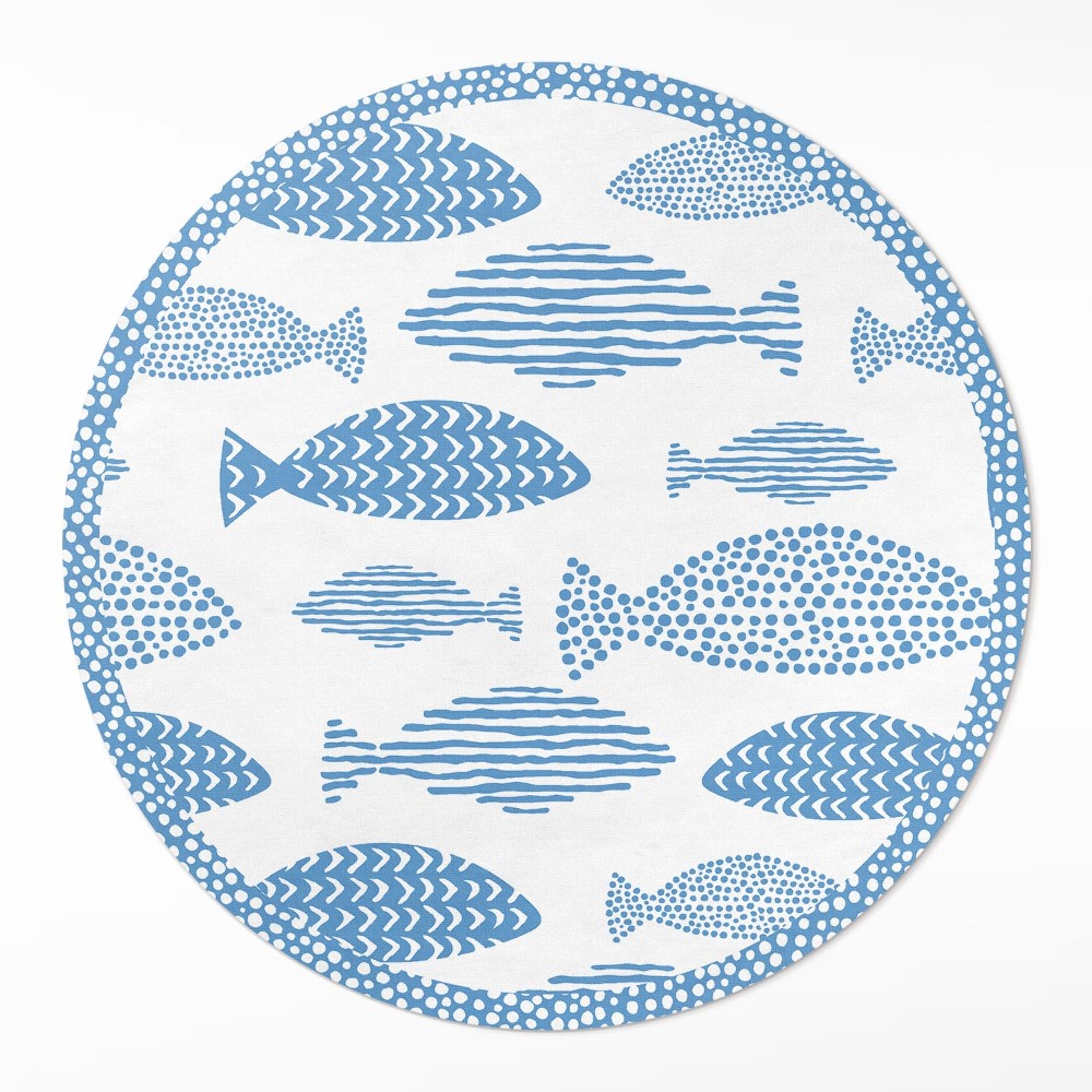 Kerek pvc szőnyeg Mintás halak világos háttéren