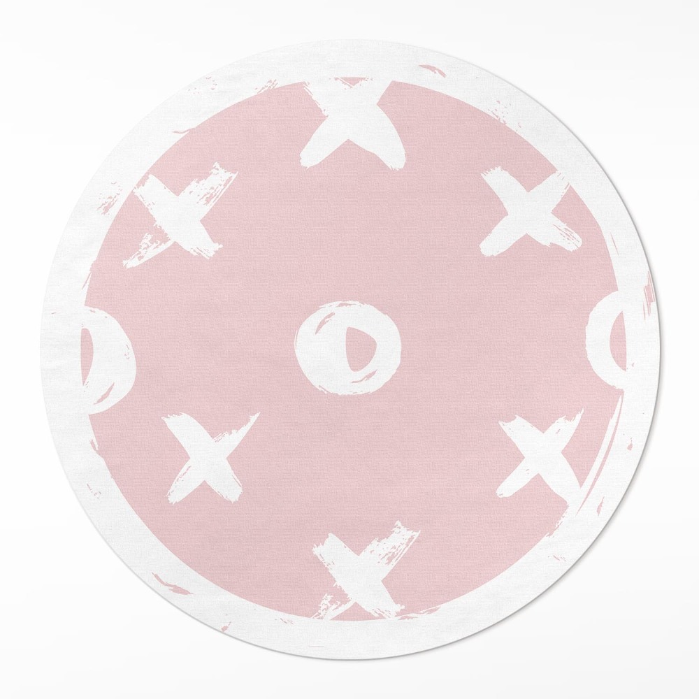 Kerek vinil szőnyeg Körök és keresztek pasztell háttéren