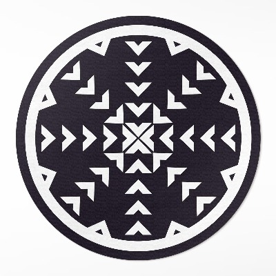 Kerek pvc szőnyeg Fehér nyilak mintája sötét háttéren