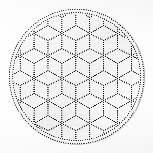 Kerek vinil szőnyeg 3D kockák modern pontok
