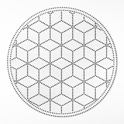 Kerek vinil szőnyeg 3D kockák modern pontok