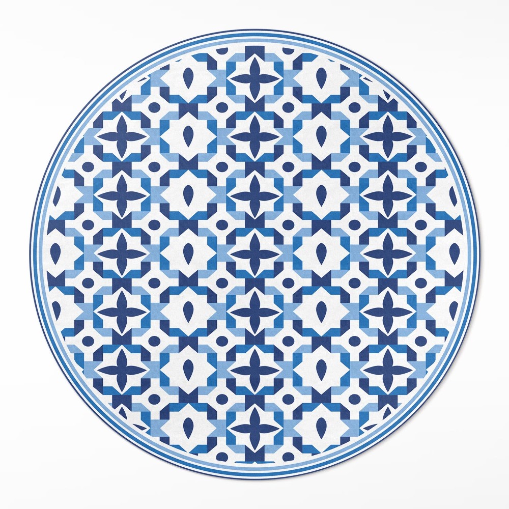 Kerek vinil szőnyeg Spanyol mozaik dekoratív minta