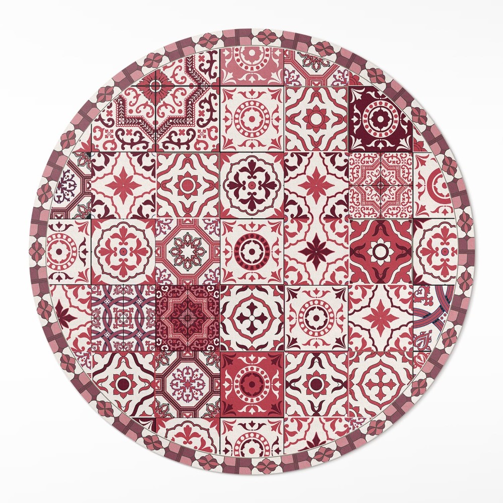 Kerek műanyag szőnyeg Mozaik mintás csempe