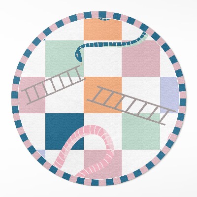 Kerek műanyag szőnyeg Színes absztrakt sakktábla