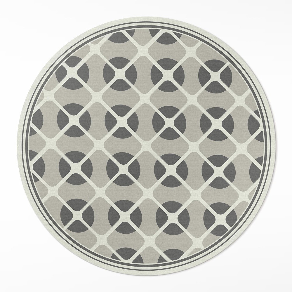 Kerek műanyag szőnyeg Minimalista mozaik geometriai formák