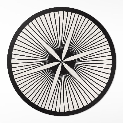 Kerek pvc szőnyeg Stílusos virág sötét vonalakkal