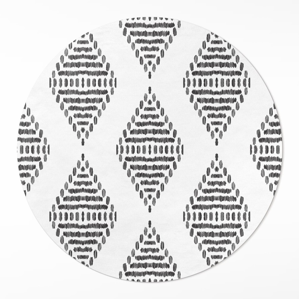 Kerek műanyag szőnyeg Csapásirányú rombuszok