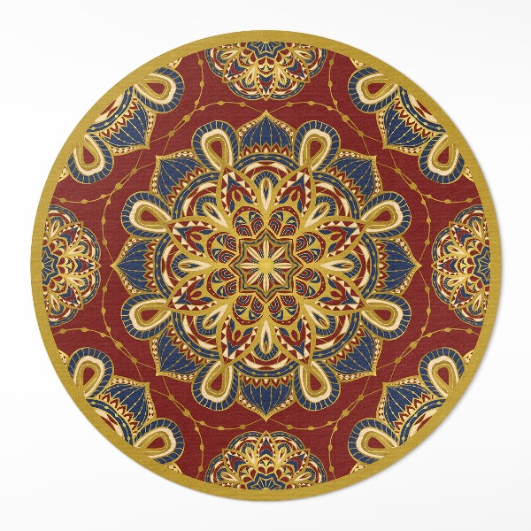 Kerek pvc szőnyeg Gazdagon díszített mandala keleti minta