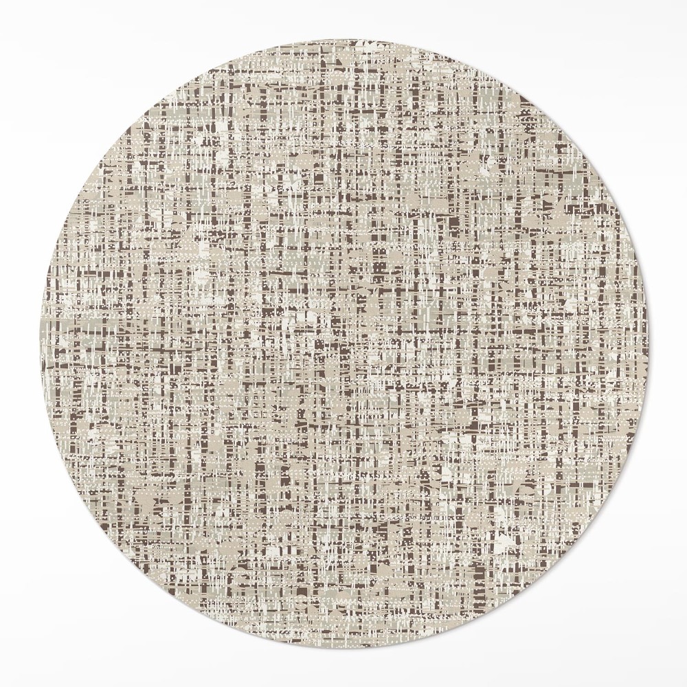 Kerek műanyag szőnyeg Boho stílusú szövet utánzat