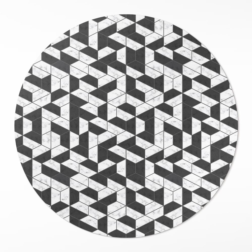 Kerek pvc szőnyeg Divatos kő mozaik márványból